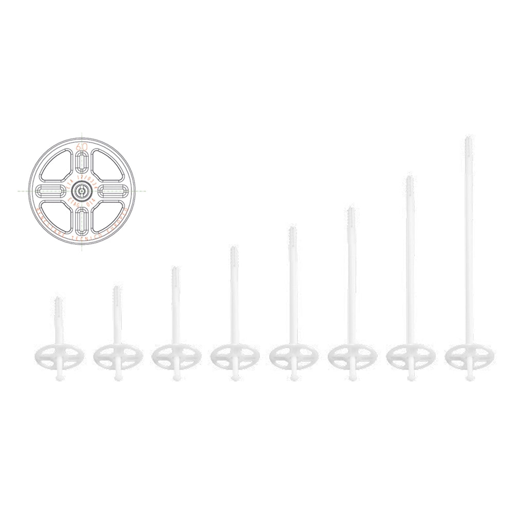 TASSELLO PANNELLI ISOLANTI CON CHIODO POLIETILENE lunghezza mm 60- 250 pezzi  - BricoGo