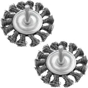 Set di Spazzole a Filo per Ruggine per Macchine da Foro - 2 Pezzi - 75mm - Materiale di Alta Qualità