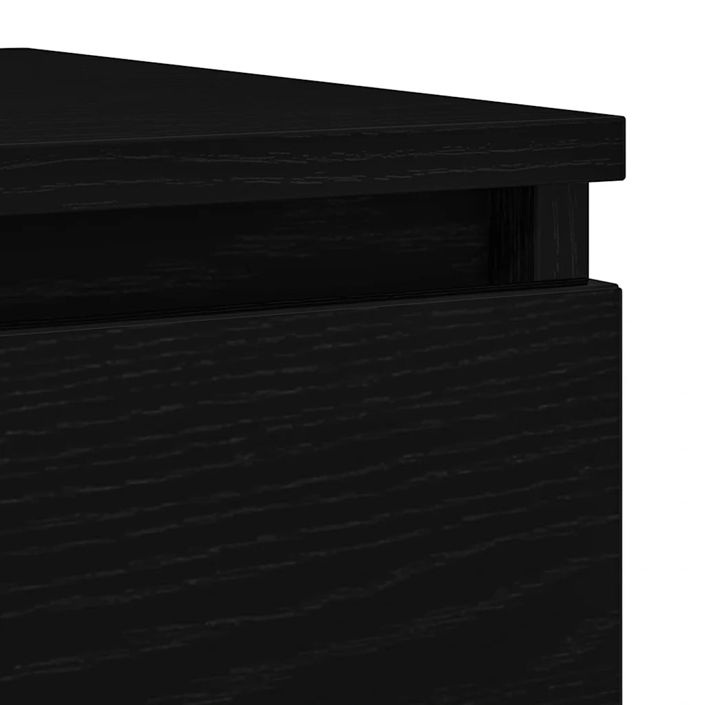 vidaXL Credenza Rovere Nero 37,5x35x99 cm in Legno Multistrato