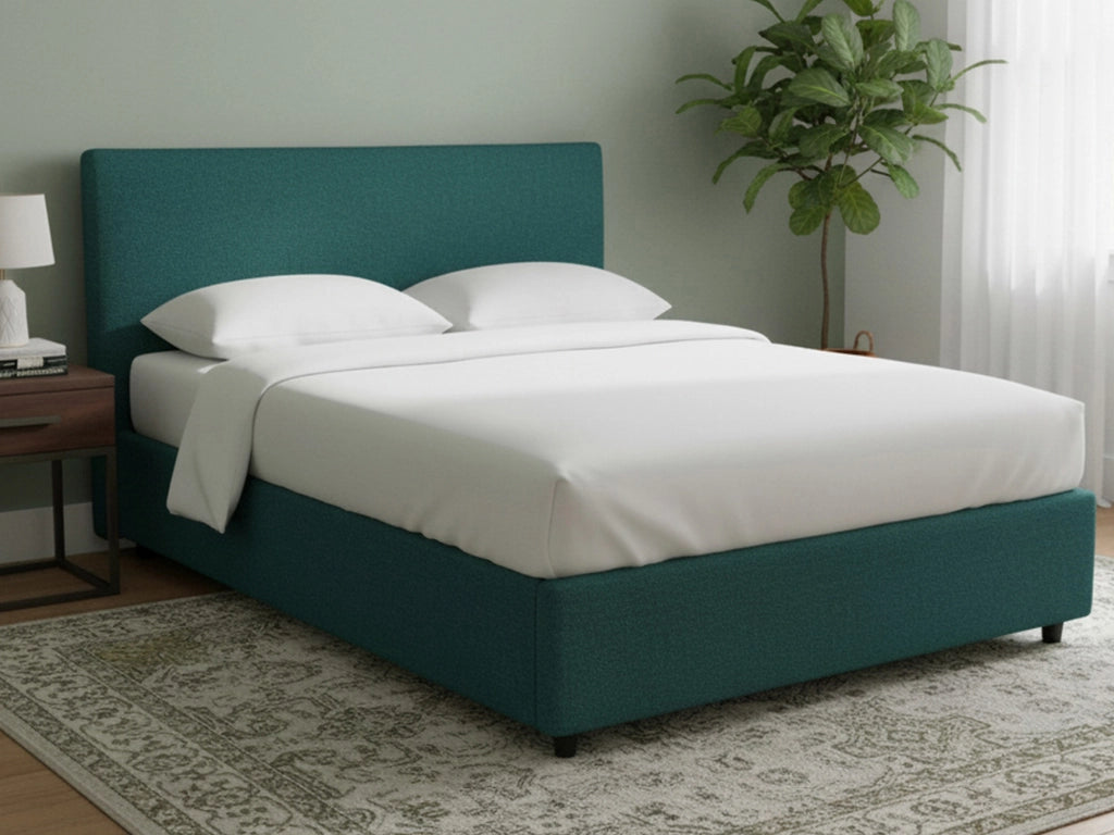 Tipton, Letto Matrimoniale Sfoderabile Made in Italy, Verde Petrolio