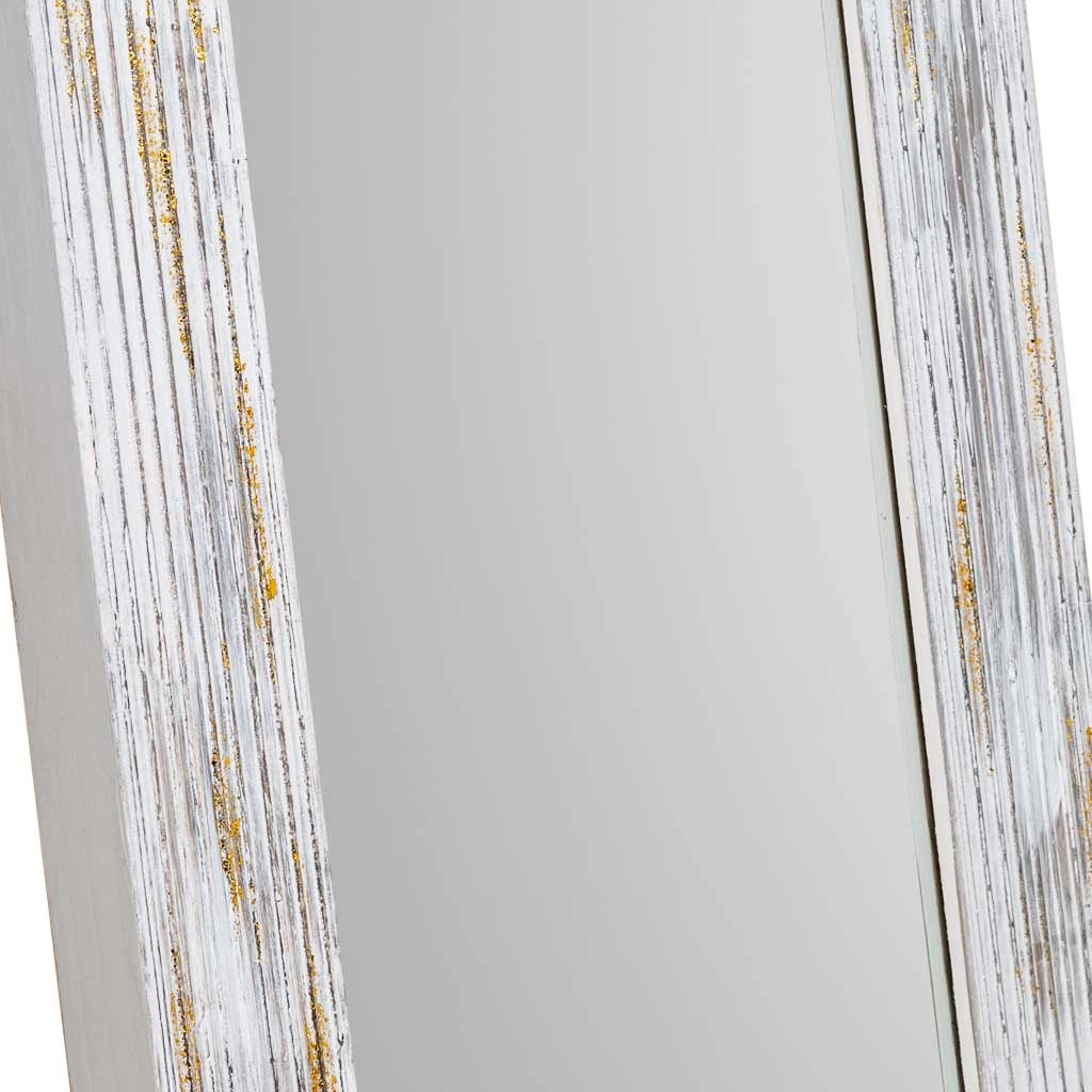 Specchio rettangolare in legno con rilievo grigio 60x120x5h