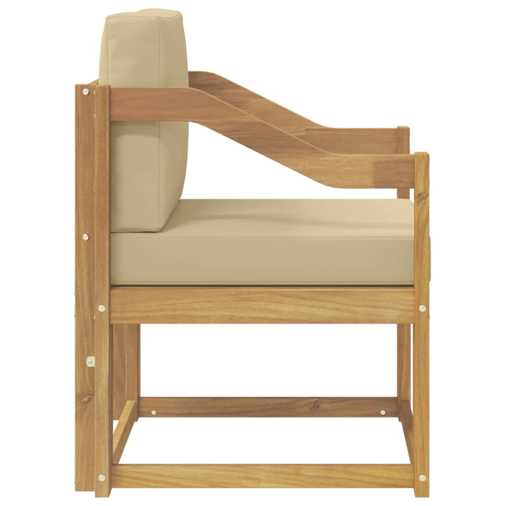2 Pezzo Set di divani da esterno-Sofa da giardino Poliestere Bianco e Beige 231543