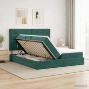 Letto con Contenitore Verde Scuro 180 x 200 cm Velluto 3459828
