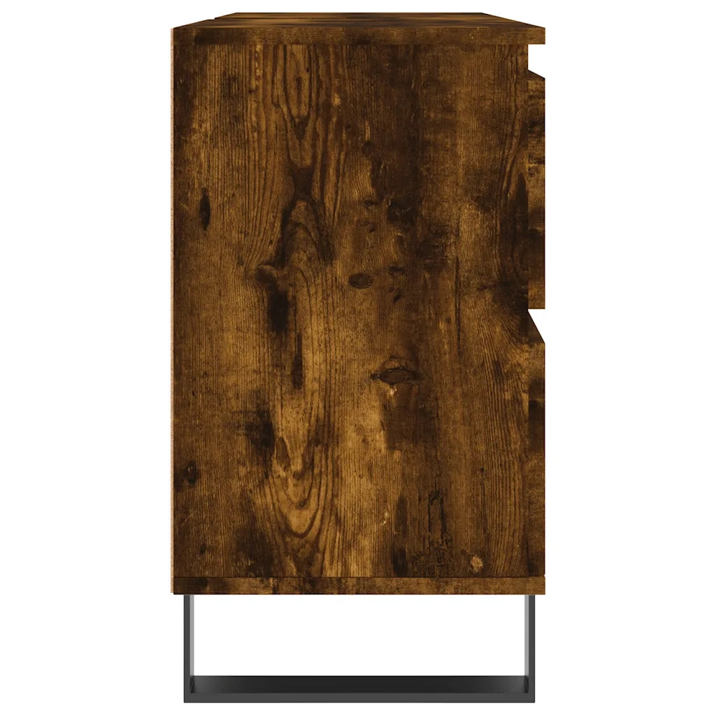 Armadietto Bagno Rovere Fumo 80x33x60 cm in Legno Multistrato 831665