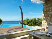 Doccia Solare da Giardino 25L Miscelatore Temporizzato e Lavapiedi Arkema Jolly Grigio Antracite