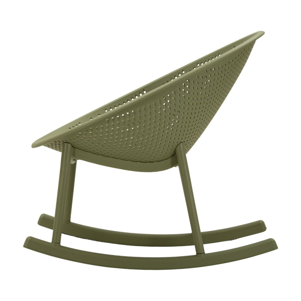 Set di 2 Sedie a Dondolo VKH1087, Verde, Plastica, 66x88x80 cm