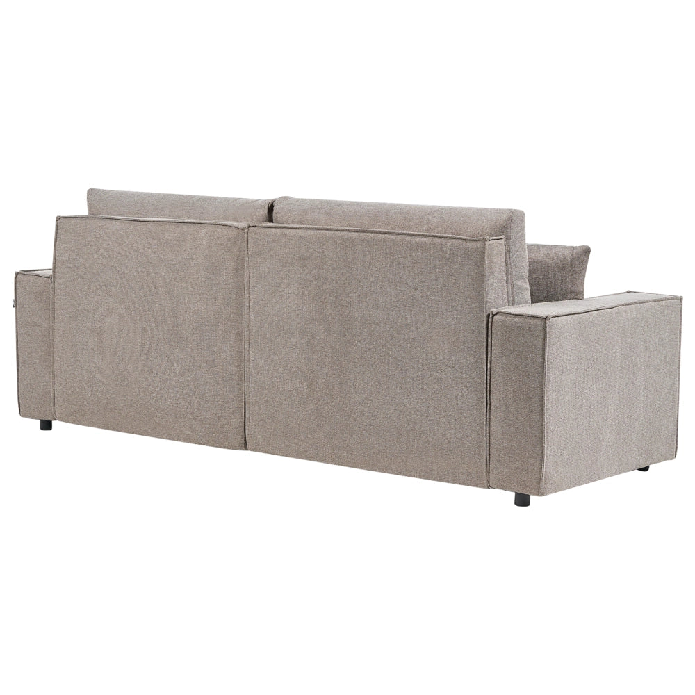 Divano letto angolare a sinistra Grigio Talpa Tessuto poliestere imbottito 3 posti a L con cuscini Funzione letto Stile moderno Soggiorno