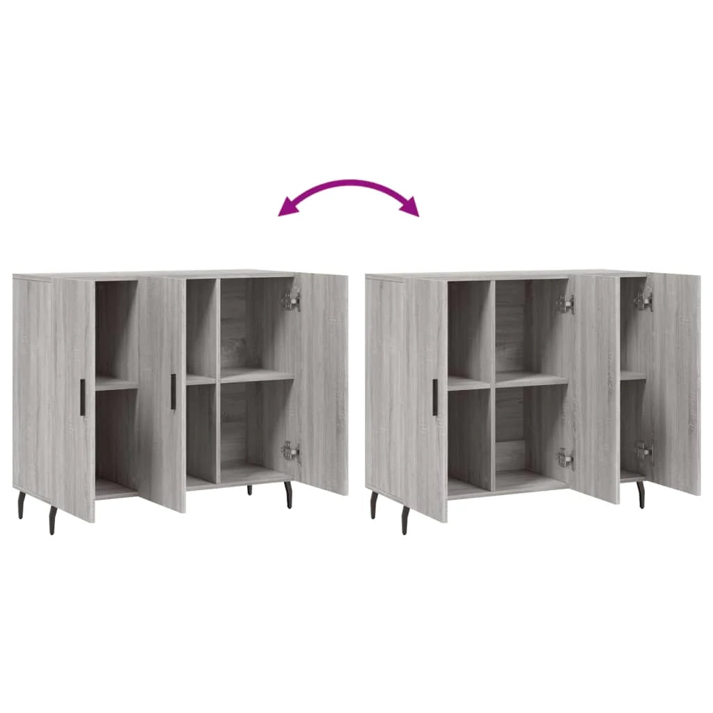 Buffet credenza cassettiera armadio mobile contenitore organizer cucina soggiorno salotto Sonoma 90 x 34 x 80 cm legno ingegnerizzato grigio 02_0036551