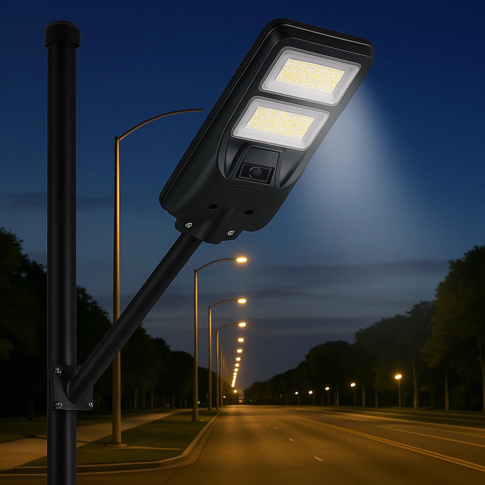 Trade Shop - Lampione Faro Led Solare 100w 160w 220w 300w Con Sensore Crepuscolare Prossimità Es-p-f -  100 Watt