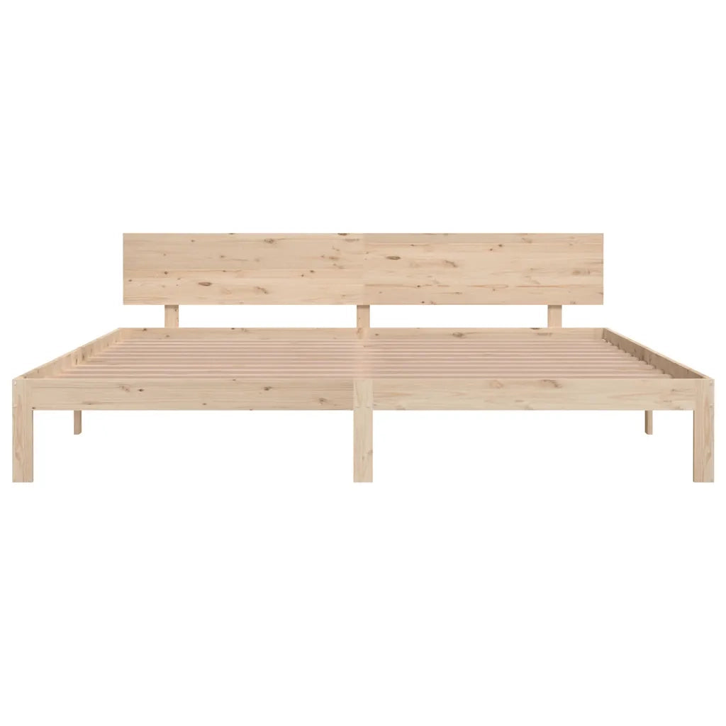 Letto matrimoniale | Letto per adulti | Giroletto in Legno Massello di Pino 200x200 cm