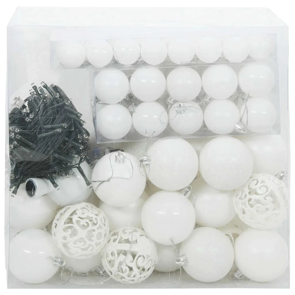Set di Palle di Natale con 300 LED 120 pz Bianco Plastica CFW5596596