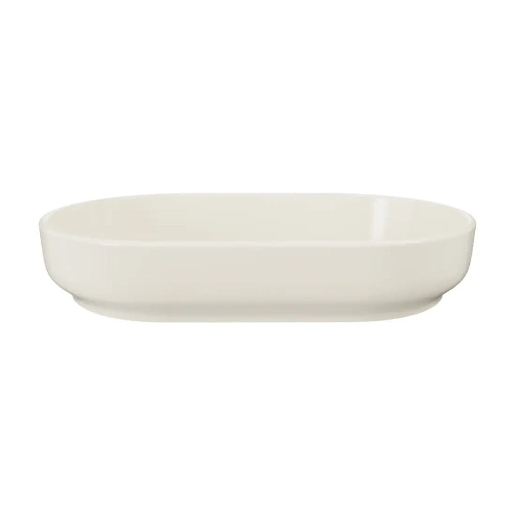 Lavabo da appoggio ovale 55x35 cm in ceramica avorio opaco