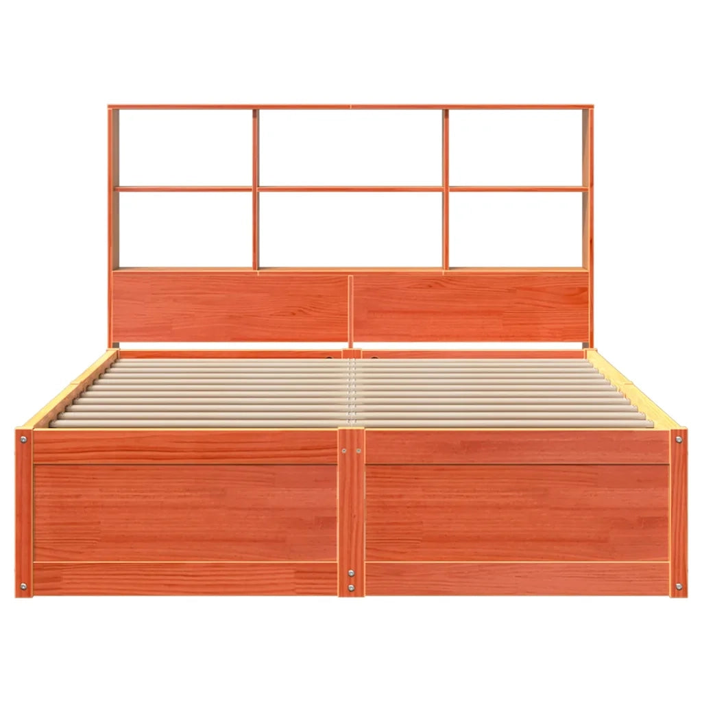 Letto senza Materasso Marrone Cera 135x190 cm in Legno di Pino 3323472