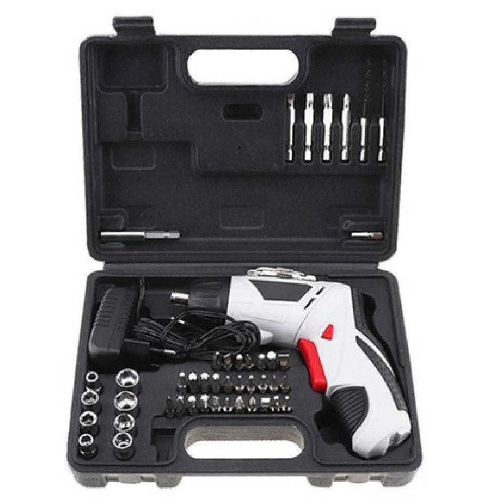 Trade Shop - Trapano Avvitatore A Batteria Al Litio In Valigetta 4,8v 48 Pz Snodabile Led 48p -