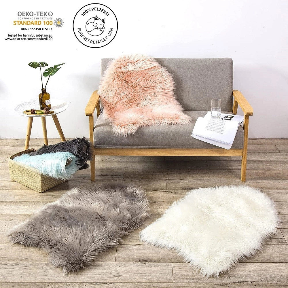 Trade Shop - Tappeto Finta Pelliccia Sintetica Per Animali Soggiorno Camera Lavabile 50x80 Cm -