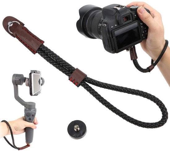 Cintura di sicurezza Premium PU - Banda di polsso - Lunghezza regolabile - Cintura di sicurezza - Accessori per fotocamere sportive - 1/4 pollici Viti