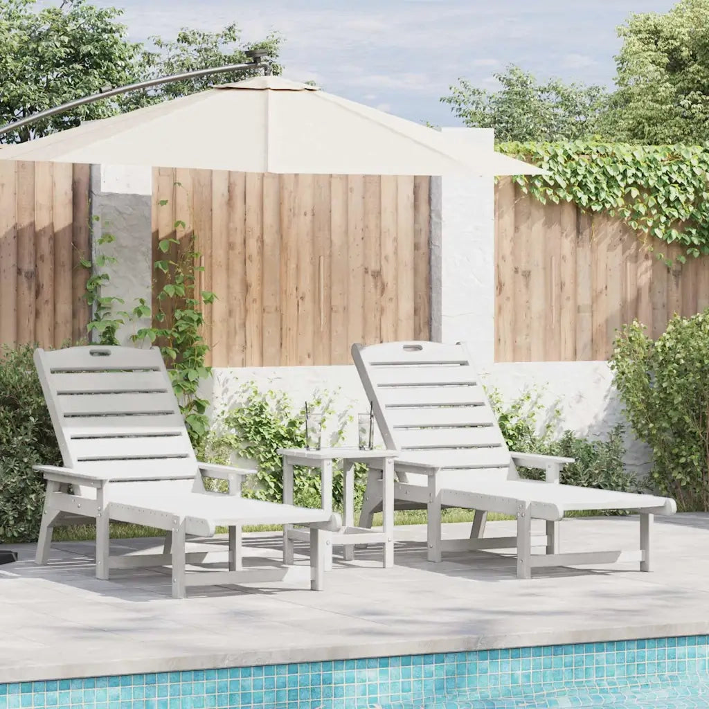 Lettino da sole 2 pcs Bianco 195,5 x 53 x 98,5 cm Polietilene 3335850