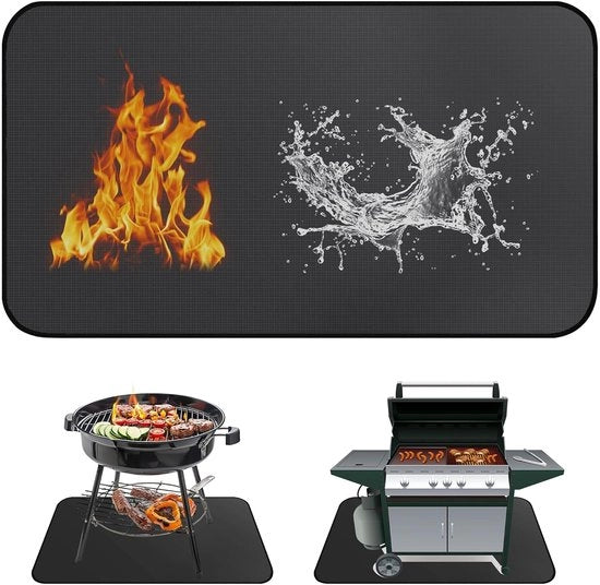 Mat di BBQ - Protezione per pavimento - Resistente al fuoco e impermeabile - 106 x 150 cm