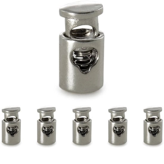 Set di fermagli metallici eleganti a forma rettangolare con un foro per cavi, giacche e molto altro. Fatto di metallo, marche (set da 5, argento).
