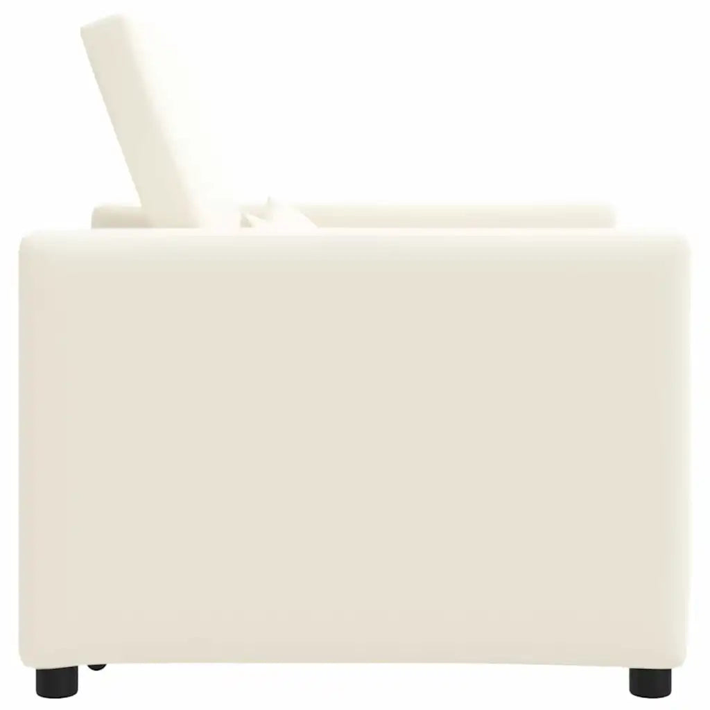 vidaXL Divano Letto Singolo Bianco crema 90 x 165 x 87 cm Tela