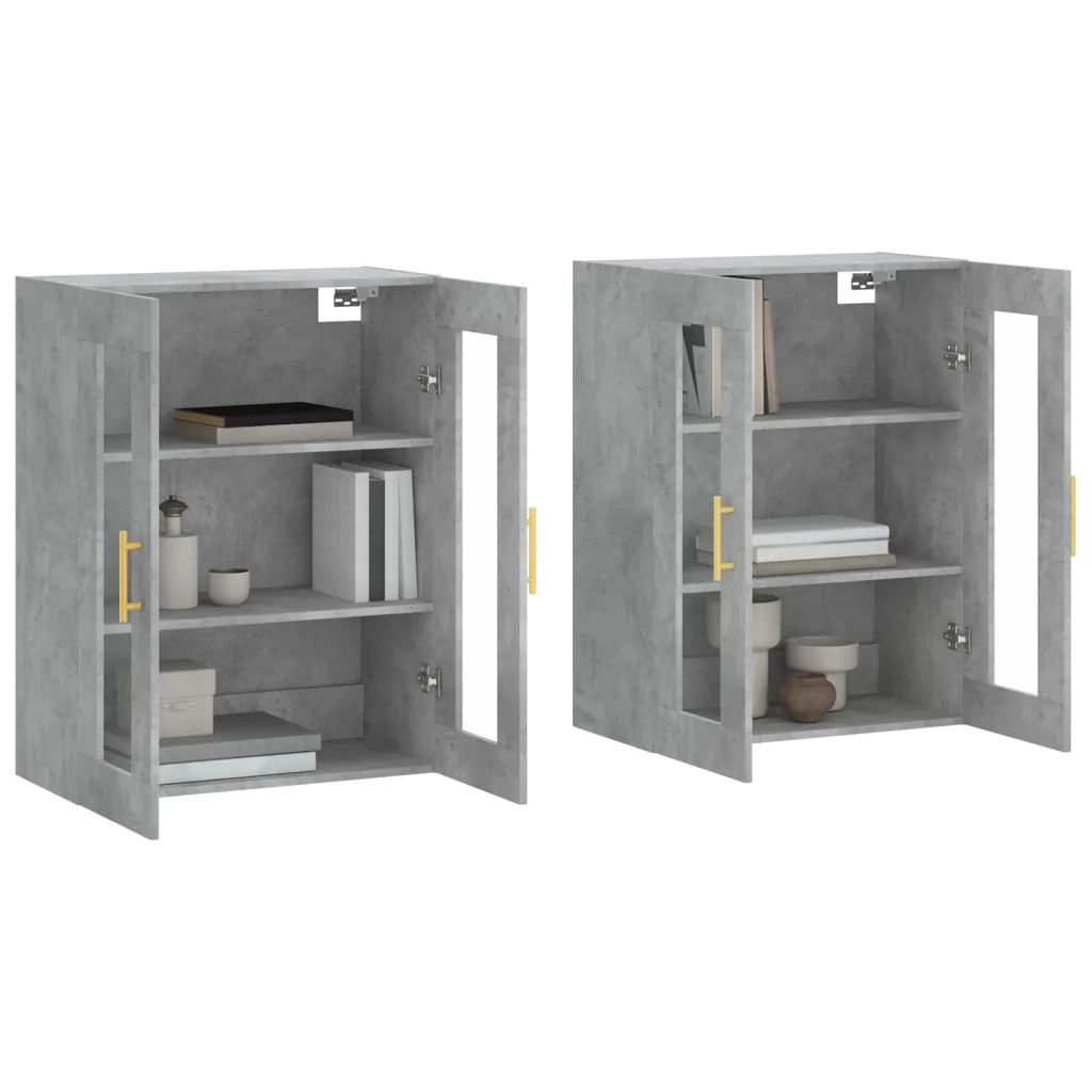 Armadietti a Parete 2 pz Grigio Cemento in Legno Multistrato CFW7517869