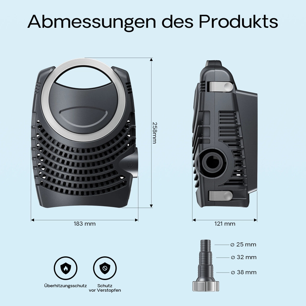 Pompa da laghetto NEO-10000 SuperECO 10000l/h 80W, per circolazione e filtrazione acqua