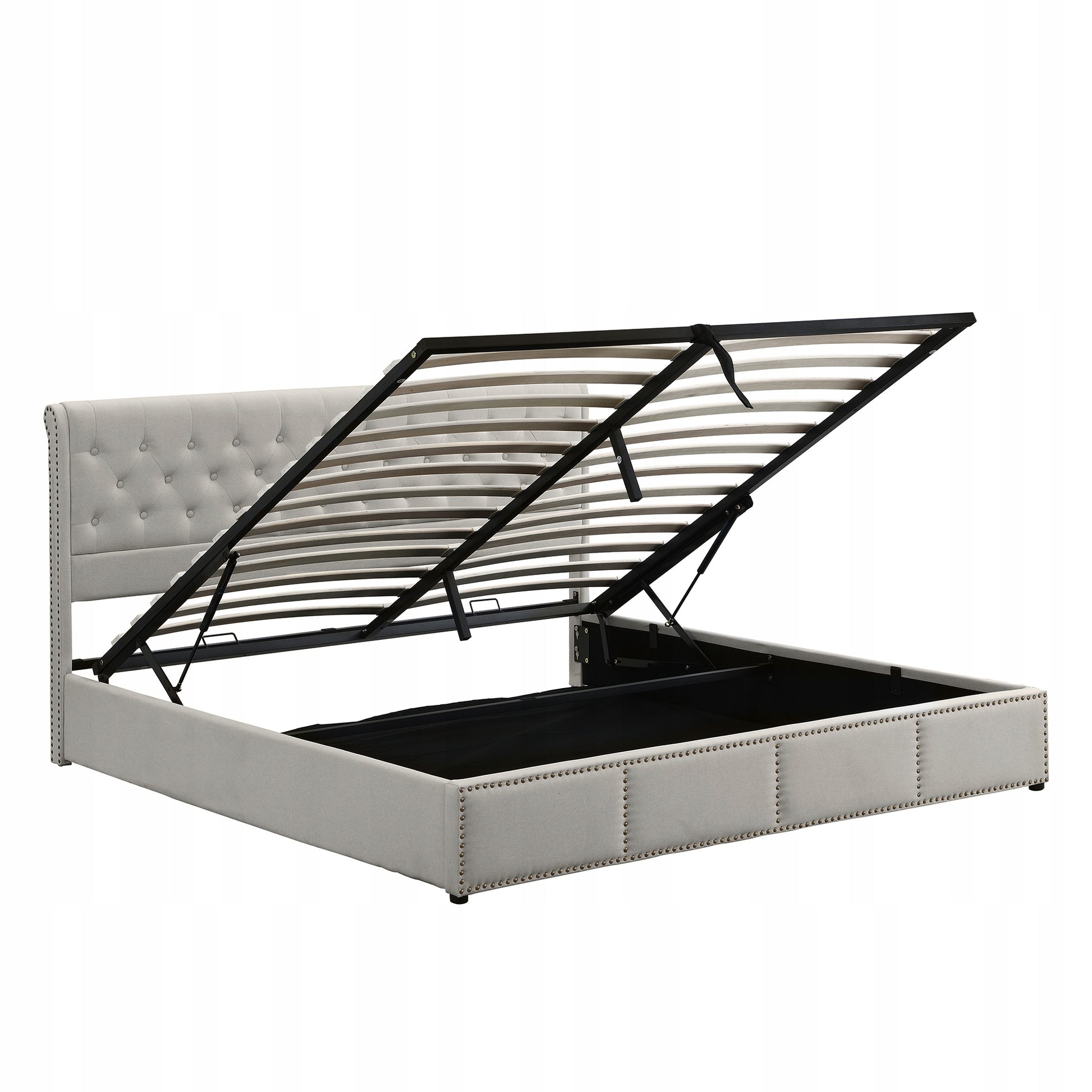 Letto 140x190cm - Xylo - Cotone-Lino, Idraulico, Rivetti, Senza Materasso