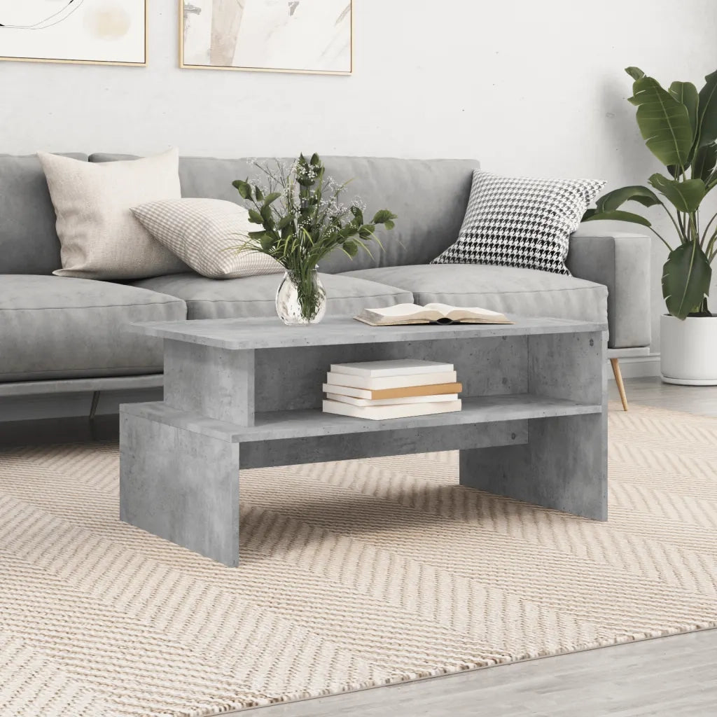 Tavolino salotto | Tavolino da caff¨¨ | Tavolino da Soggiorno Grigio Cemento 90x55x42,5 cm Legno Multistrato