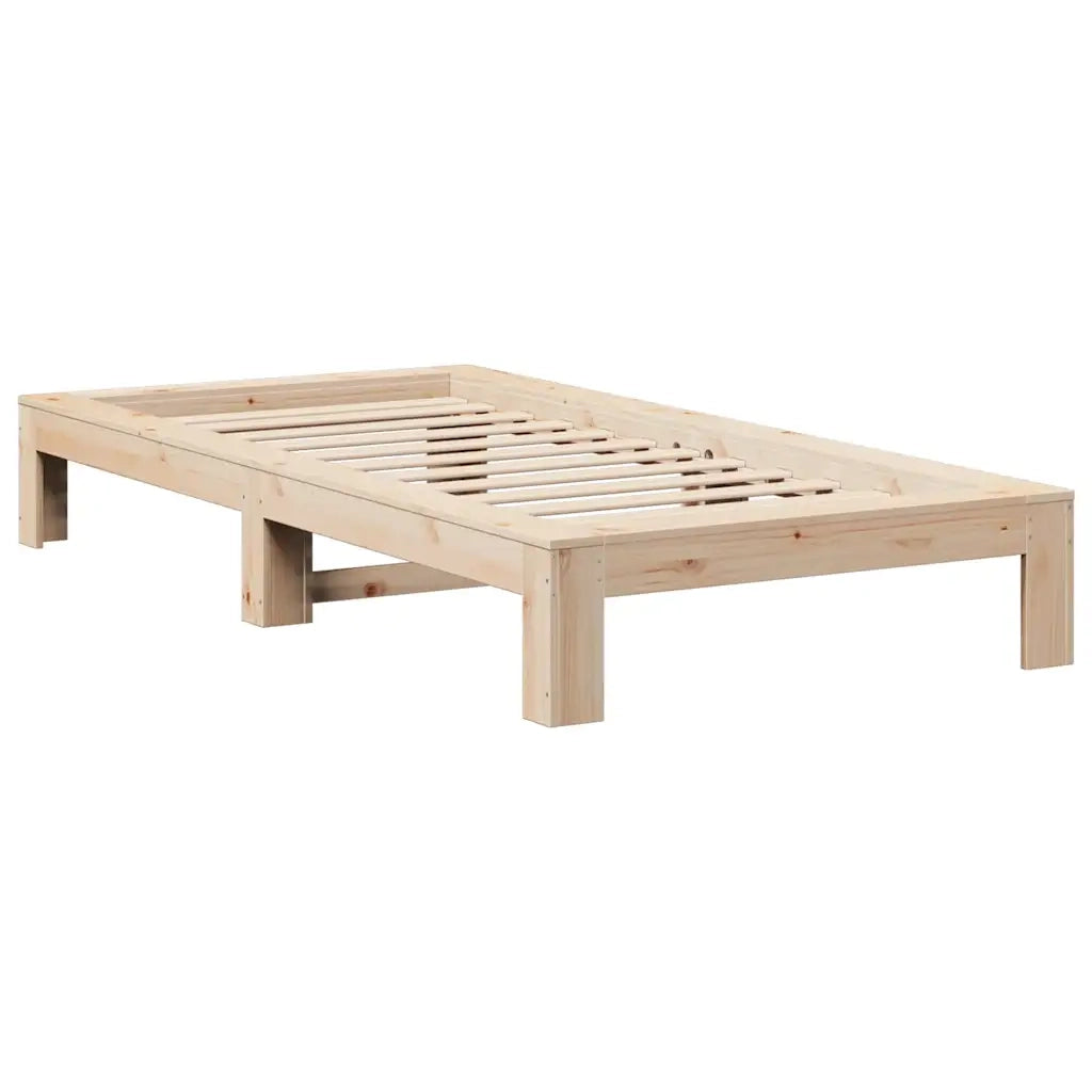 Letto singolo | Letto per adulti | Giroletto senza Materasso 75x190 cm in Legno Massello di Pino