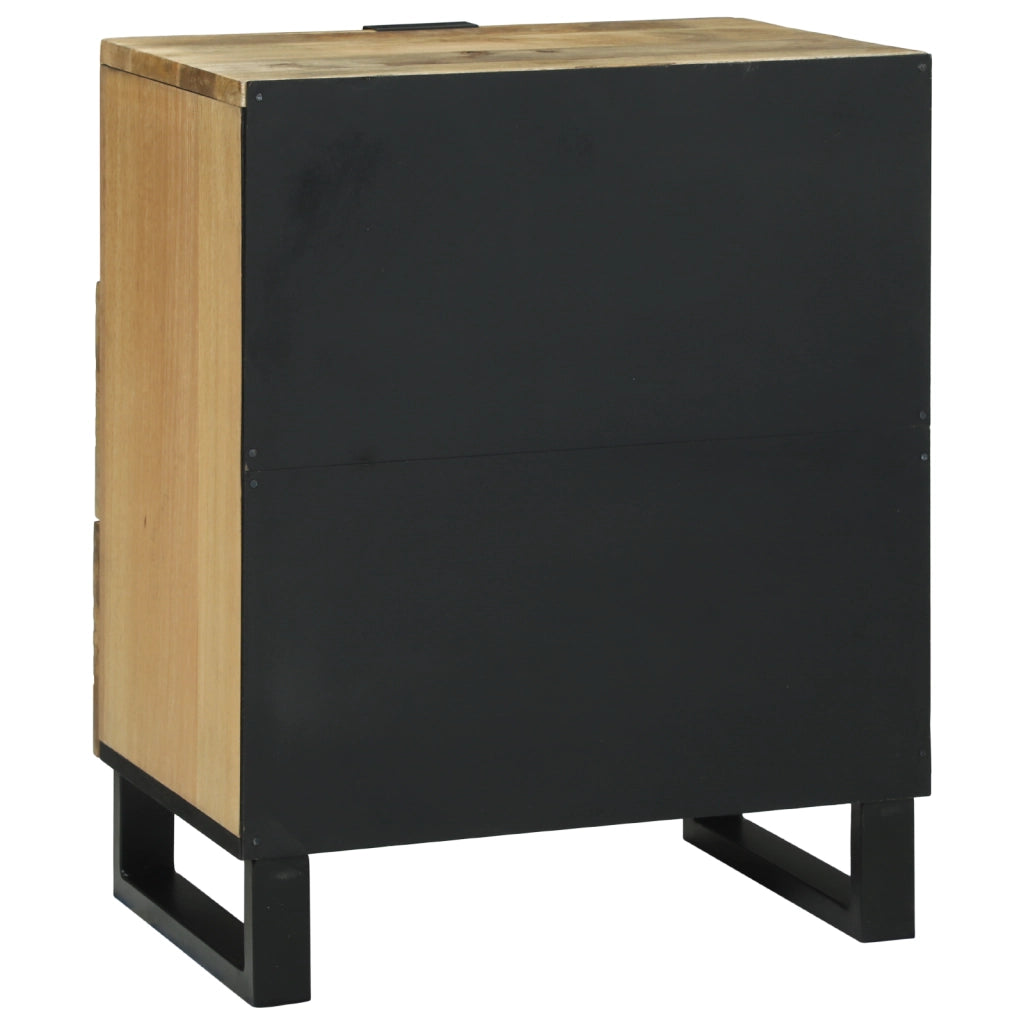 Comodino 50x33x60 cm Legno Massello di Mango