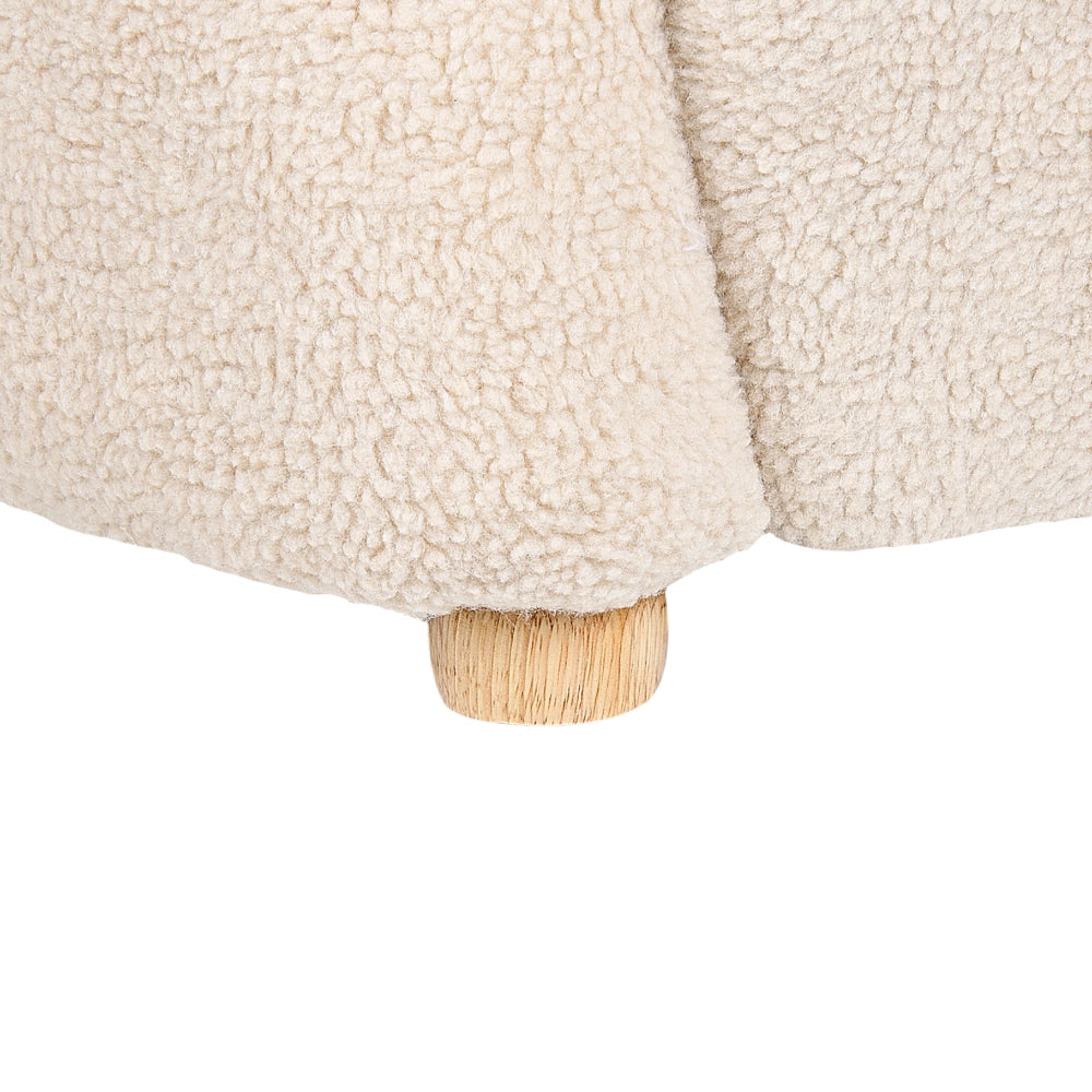Sedia per animali Rivestimento in pelliccia sintetica beige con braccioli Seduta per bambini Design moderno a forma di orso