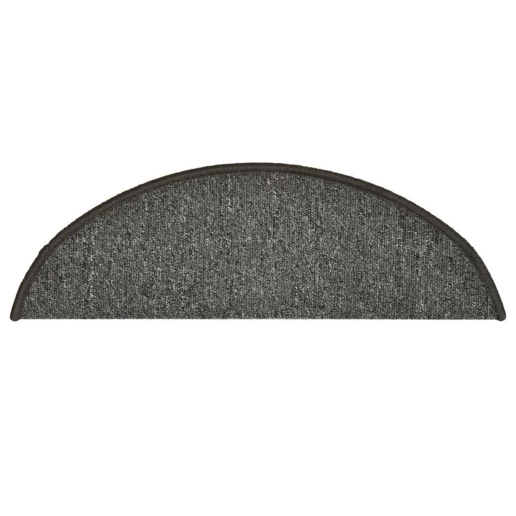 Tappetini per scale 15 pz | Gradini per Scale 56x17x3 cm Grigio scuro Semicircolari