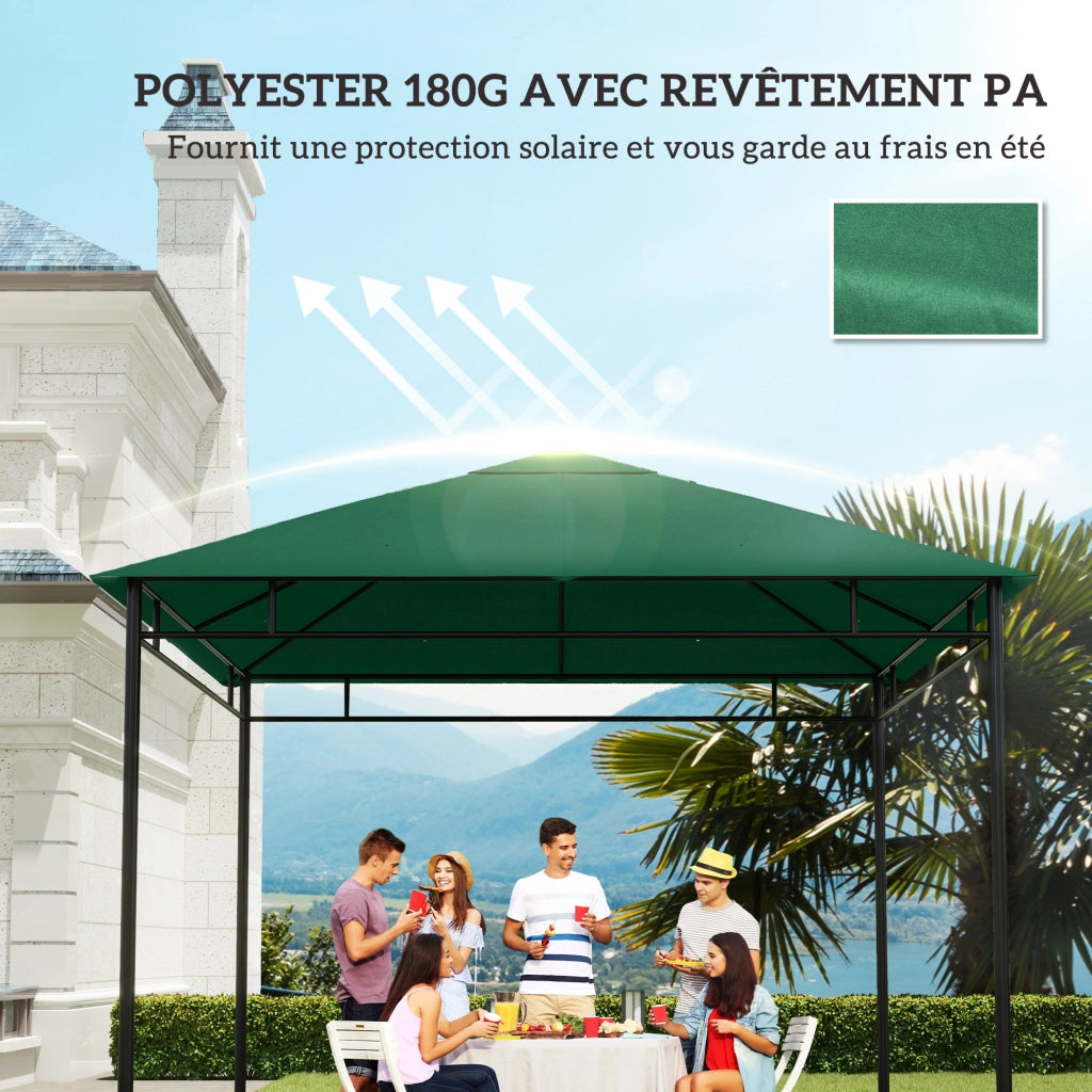 Tenda sostitutiva per gazebo ¨C zephmum ¨C Tessuto poliestere 180 g/m2 anti-UV 3x3 m verde