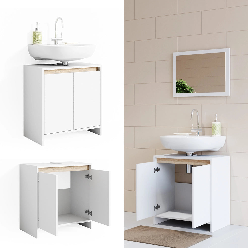 Vicco Mobile sottolavabo per bagno Bianco/Sonoma 58 x 60 cm