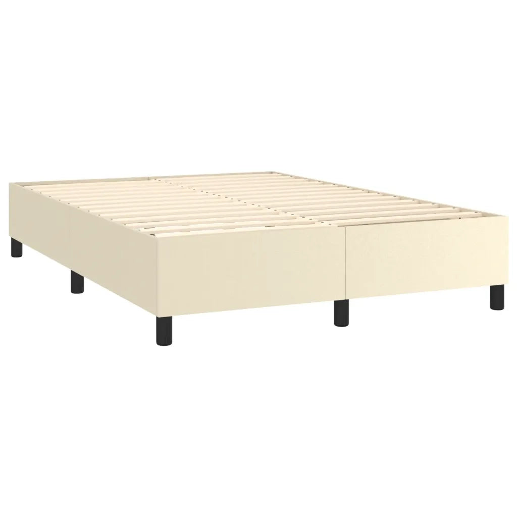 Giroletto a Molle con Materasso Crema 140x190 cm in Similpelle 3128909
