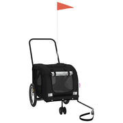 Rimorchio da Bici per Animali Nero Oxford e Ferro CFW1661630