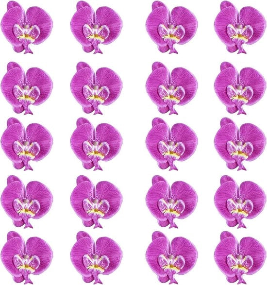 Fiori di seta premium orchidee - 20 pezzi per decorazione, matrimonio e fotografia