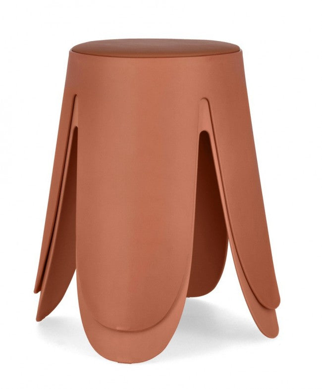 Set 4 Sgabelli  Ø37x47 cm in Similpelle Imogen Terracotta