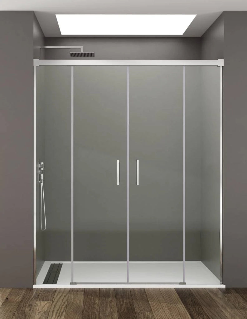 Porta doccia scorrevole 2+2 THALASSA (BASIC) 210 cm Profilo Cromo vetro trasparente