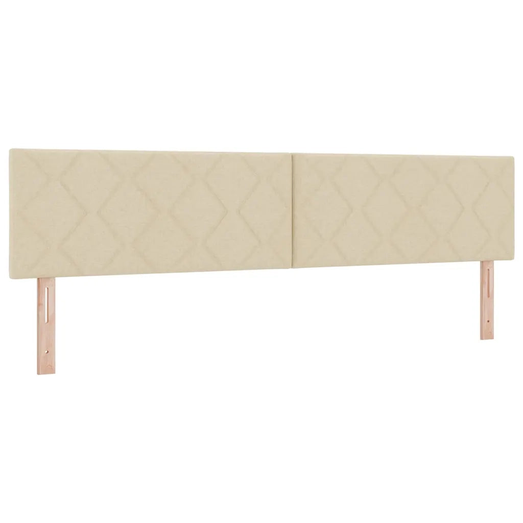 Letto a molle con materasso con led Crema 200 x 200 cm Tessuto