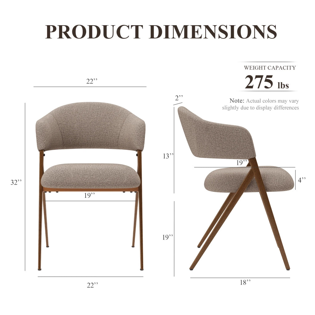 Set di 2 Sedie da Sala da Pranzo – Design Ergonomico e Confortevole, Stile Vintage - marrone