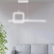 Trade Shop - Lampadario A Sospensione Led 48w Design Quadrato Linea Bianco Ip20 Luce 6500k 33542 -