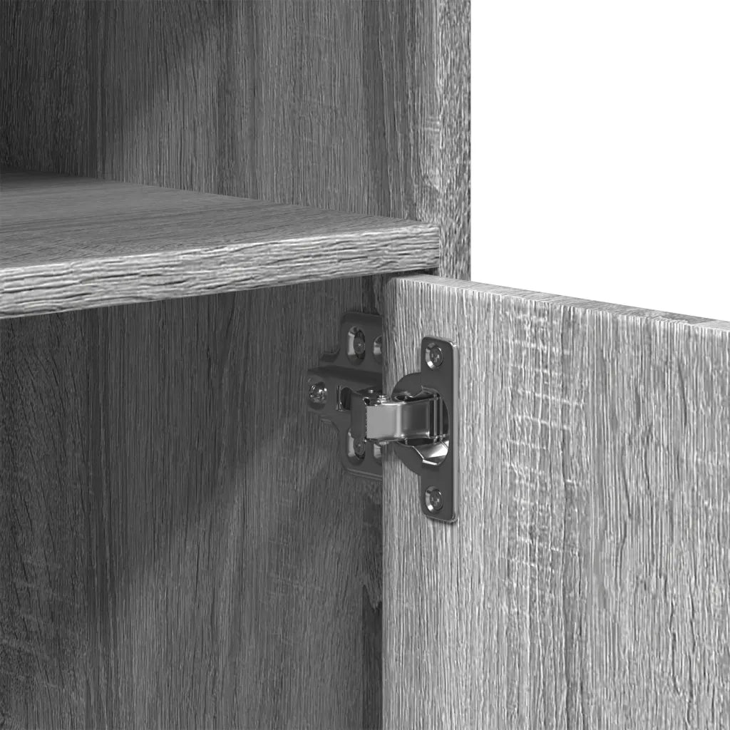 Armadietto con Ruote Grigio Sonoma 60x48x81cm in Truciolato