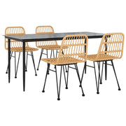 Set da pranzo da esterno 5 pezzi mobili da giardino resina di vimini 02_0014324