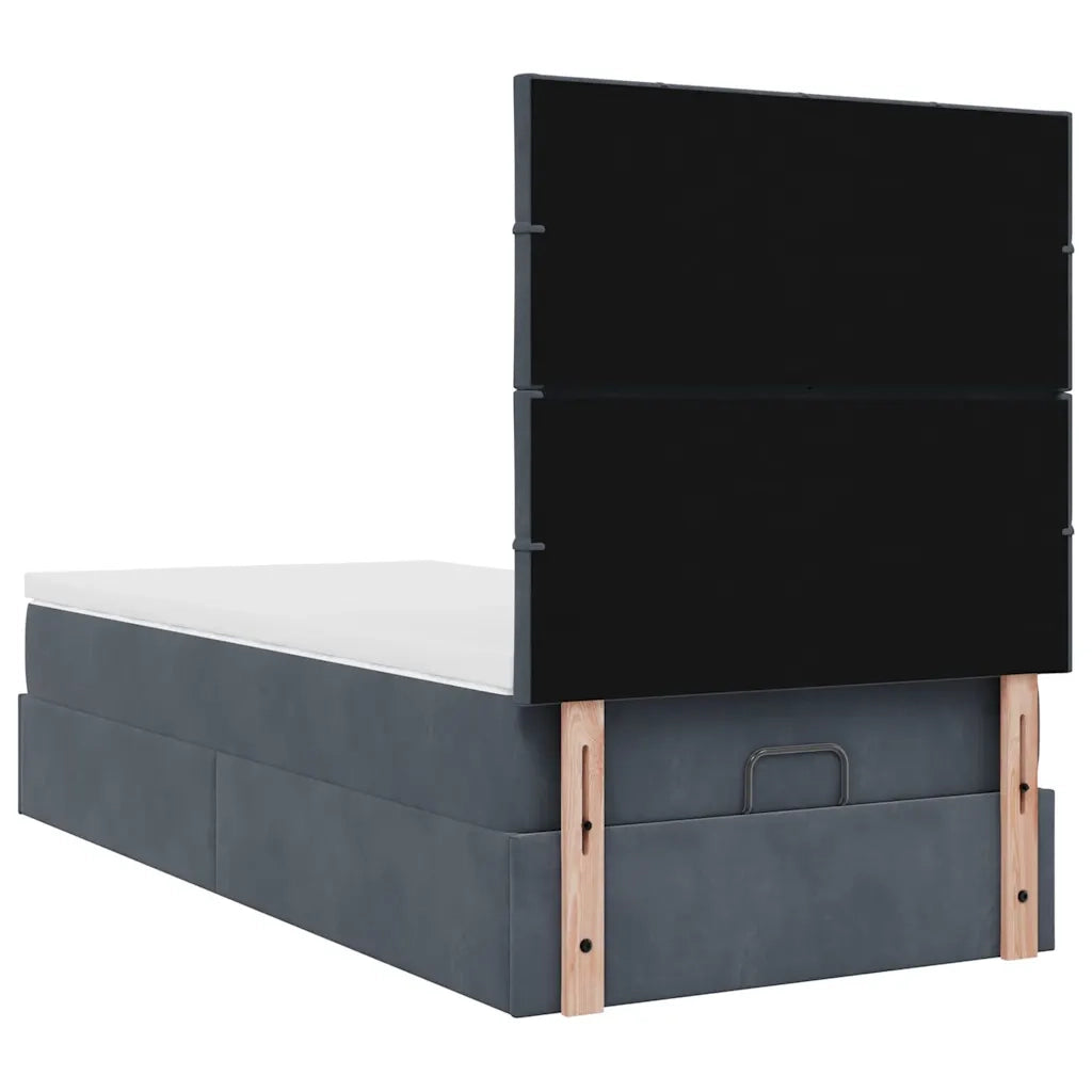 Struttura Letto Pouf con Materassi 180x200 cm in Velluto 3313434
