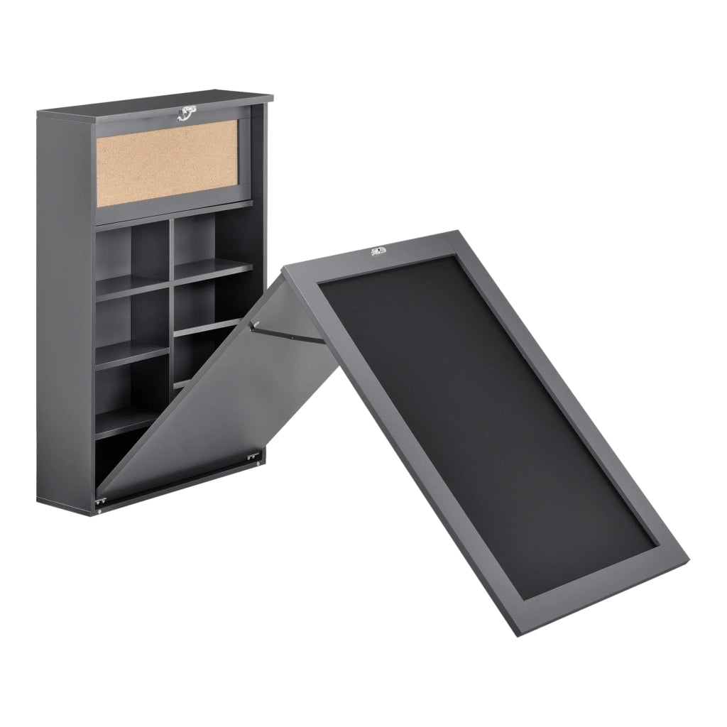 Tavolo pieghevole da parete scrivania pieghevole da parete MDF 156 cm grigio 03_0004359