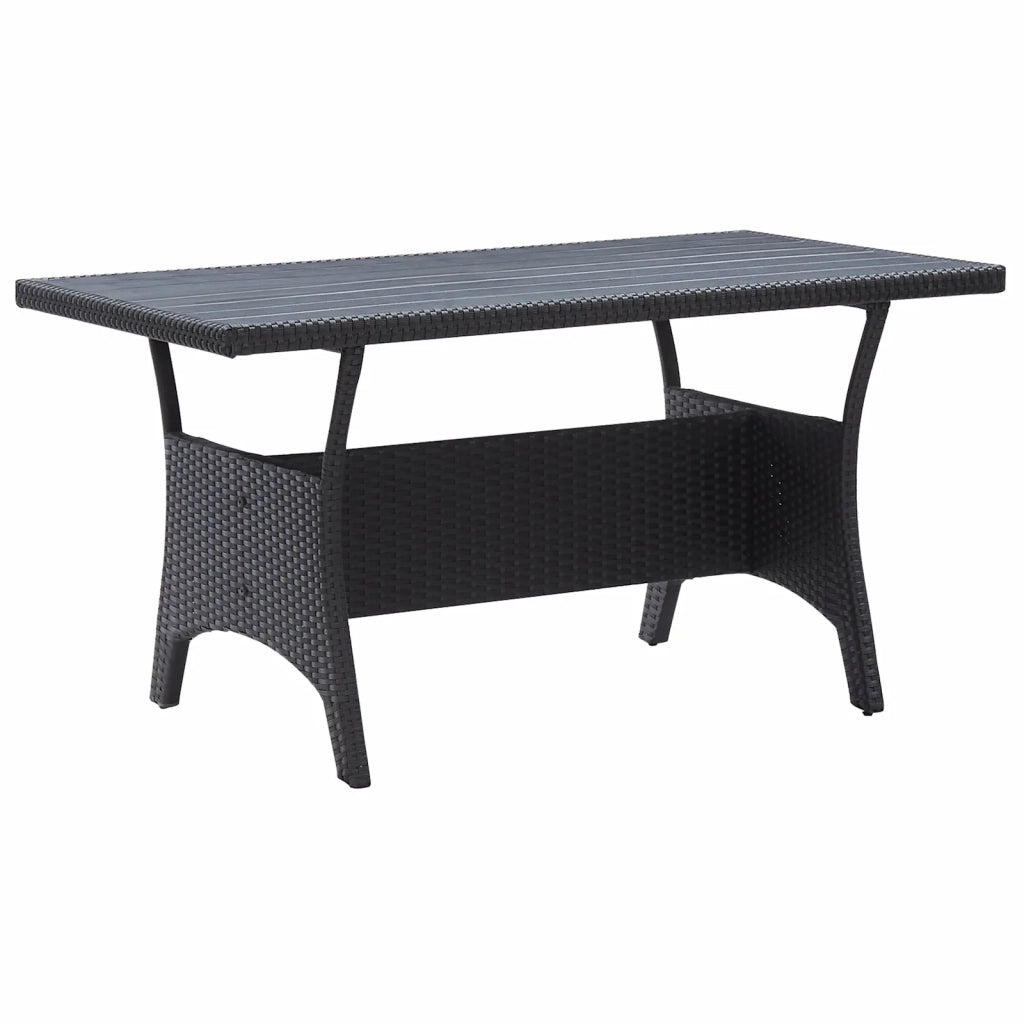 Set di mobili da esterno Nero polyrattan