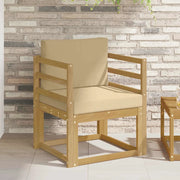 2 Pezzo Set di divani da esterno-Sofa da giardino Poliestere Bianco e Beige 995083