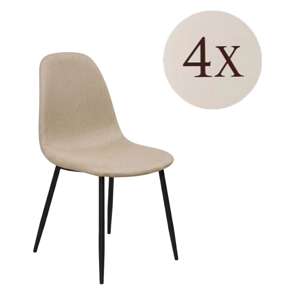Zambrone, set di Sedie 4 Sedie, Beige