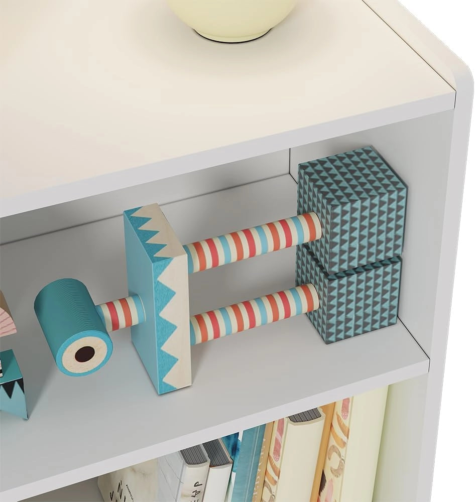 Scaffale per bambini Conny, Bianco, 112 x 60.5 cm, adatto per riporre giocattoli e libri